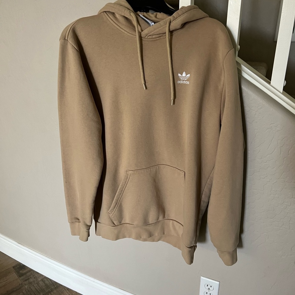 Men’s tan Adidas hoodie
